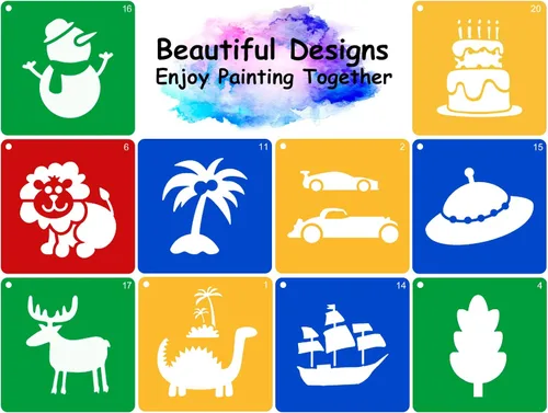 Vista 5 de 20 plantillas para niños para pintar plantillas de tiza de 8 pulgadas