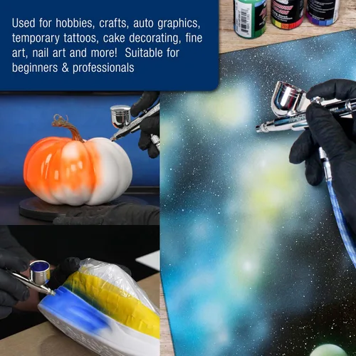 Vista 8 de Master Airbrush Cool Runner II Kit de sistema de compresor de tanque de aire de doble ventilador con kit profesional de aerógrafo de gravedad G233