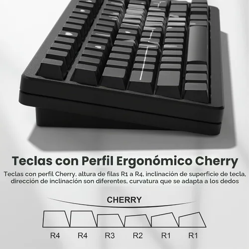 Vista 5 de Cherry Profile Custom Keycaps, juego de PBT con diseño de corazón, 130 piezas, color negro