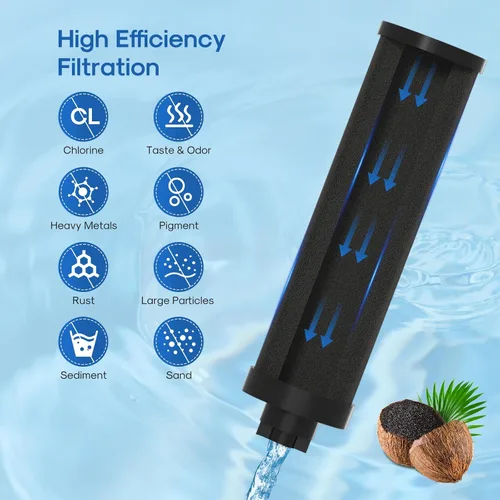 Vista 2 de ICEPURE Filtro de agua de repuesto para elementos de purificación Berkey® BB9-2 Negro, sistema de filtro de agua alimentado por gravedad Berkey®