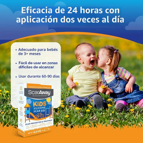 Vista 8 de Gel de Cicatrización de Silicona para Niños ScarAway, 100% de Grado Médico, Ayuda a Mejorar el Tamaño, Color y Textura de Cicatrizes Hipertrofias