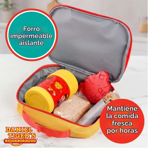 Vista 5 de Daniel Tiger's Neighborhood - Bolsa de almuerzo aislada para niños, bolsa preescolar Daniel Tiger - Amarillo