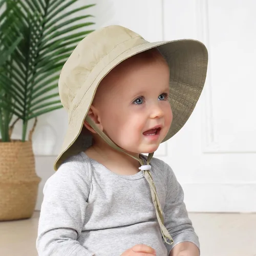 Vista 7 de Sombrero de sol para bebé, sombrero de sol para niños y niñas, gorra ajustable con protección solar UPF 50+