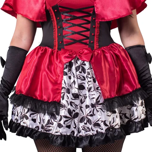 Vista 4 de Spooktacular Creations - Disfraz de Caperucita Roja para mujer, con capa, guantes y medias
