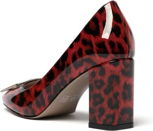 Vista 7 de WAYDERNS Zapatos de tacón alto con puntera cuadrada para mujer, de 3 pulgadas
