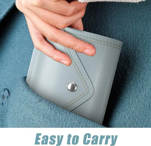 Vista 6 de Nipichsha Tarjetero para tarjetas de crédito, cartera pequeña para tarjetas, cartera delgada de cuero para tarjetas, funda de bolsillo para tarjetas