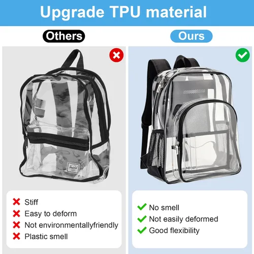 Vista 2 de Mochila transparente resistente para el trabajo XL, Claro, Moda