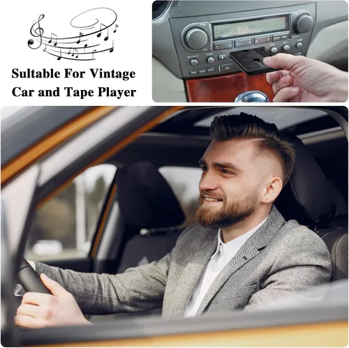 Vista 7 de Mersoco Receptor de casete inalámbrico Bluetooth de audio para automóvil, reproductor de cinta MP3 Bluetooth 5.0 adaptador auxiliar de cassette