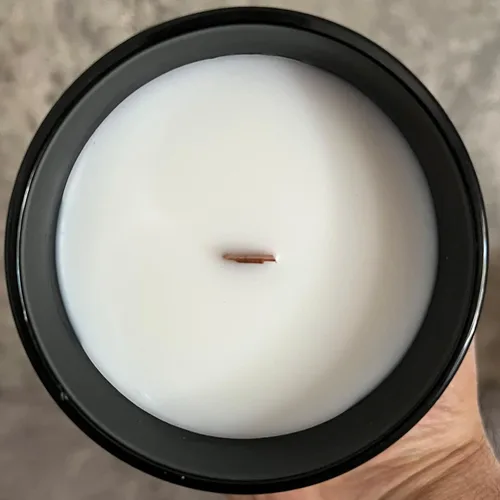 Vista 5 de Vela perfumada de salvia y lavanda, no tóxica, mecha de madera, vela única en tarro