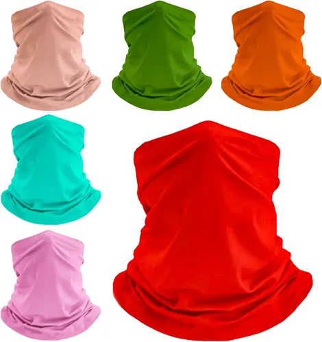 Vista 10 de Paquete de polainas para el cuello, máscara facial UV, pasamontañas, pasamontañas, bufanda mágica, diadema para la cabeza para mujeres y hombres