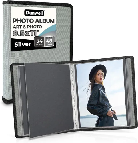 Vista 9 de Dunwell Art Portfolio - Carpeta de 8.5 x 11 pulgadas (negro), papel de montaje, carpeta de cartera para obras de arte, carpeta de arte de 8.5 x 11