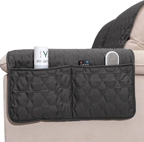 Vista 7 de RBSC Home Fundas de sofá reclinable de 30 pulgadas, fundas impermeables para sofás reclinables (gris oscuro, 30 pulgadas izquierda)