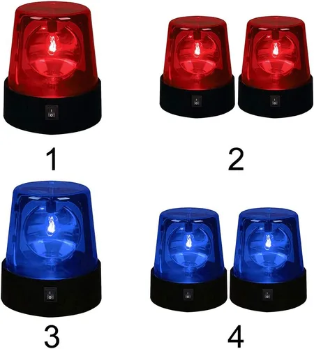 Vista 8 de Luz estroboscópica LED giratoria de 360 grados con efecto de escenario intermitente para DJ, funciona con pilas, lámpara giratoria para fiesta