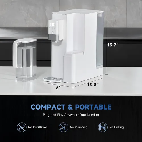 Vista 8 de CO-Z Filtro de Agua de Ósmosis Inversa de Encimera, Sistema de Filtración de Agua RO de 5 Etapas, Dispensador Portátil de Purificador de Agua con 3