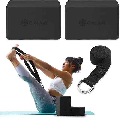 Vista 21 de Gaiam Bloque de yoga – Espuma EVA sin látex – Superficie antideslizante suave con bordes biselados para yoga, pilates, meditación Rubor ateniense