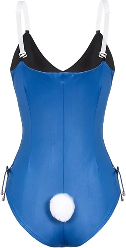 Vista 4 de Disfraz de conejito para mujer, traje de anime de Senpai, conjunto de medias de una pieza