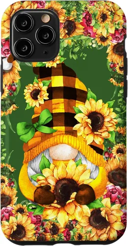 Vista 27 de iPhone 16 Unique Summer Gnome For Hippie With Cute Sunflower Gnomie Case