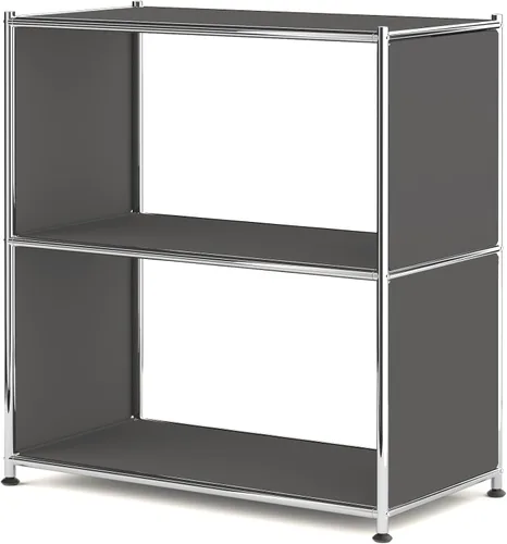 Vista 13 de Estantería de metal de 2 niveles de 32 pulgadas, organizador de almacenamiento abierto para sala de estar, dormitorio, mesa auxiliar o mesita