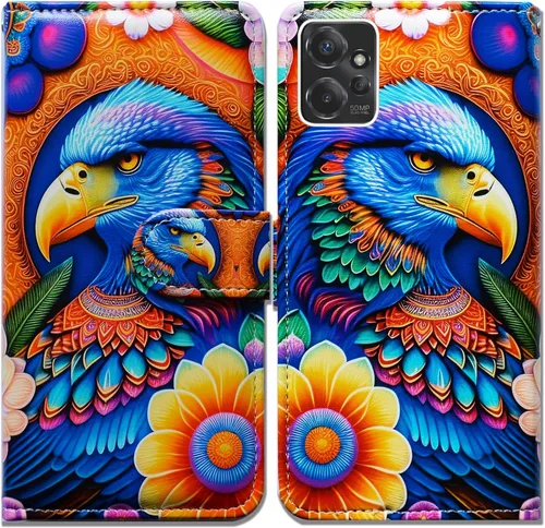 Vista 12 de Bcov Funda para Moto G Power 5G, diseño de pájaro negro y verde con tapa para teléfono con ranura para tarjetas, soporte para Motorola Moto G Power