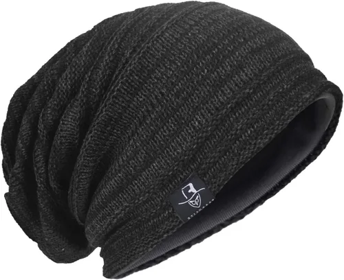 Vista 8 de Gorro de punto holgado con calavera de gran tamaño para hombre tipo skullcap