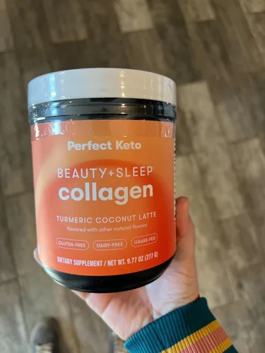 Vista 3 de Perfect Keto Beauty + Sleep - Proteína en polvo de péptidos de colágeno alimentados con hierba con ashwagandha, magnesio, biotina, ácido