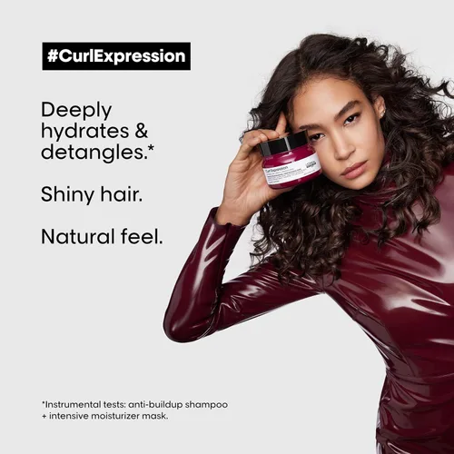 Vista 2 de L'Oréal Professionnel Paris Mascarilla Curl Expression - Hidrata y desenreda para tipos de cabello rizado y enrollado, añade brillo, sin parabenos