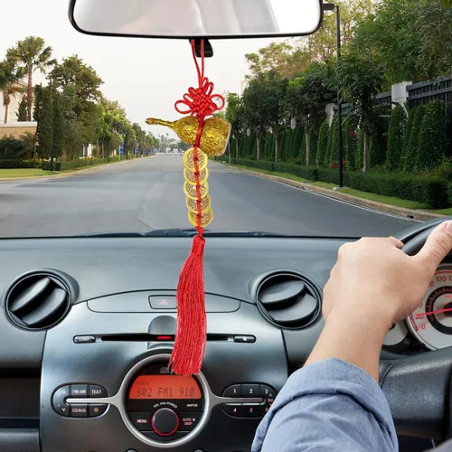 Vista 6 de Abalorios chinos de buena suerte para decoración de Feng Shui de buena suerte como regalo para oficina, dormitorio, automóvil, adornos colgantes