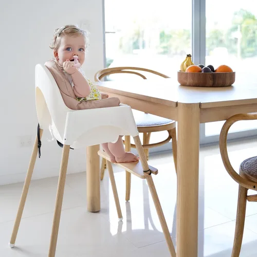 Vista 5 de Nibble and Rest Woodsi Footsi - Reposapiés para silla alta IKEA Antilop, reposapiés de madera de bambú, altura ajustable, accesorios para silla