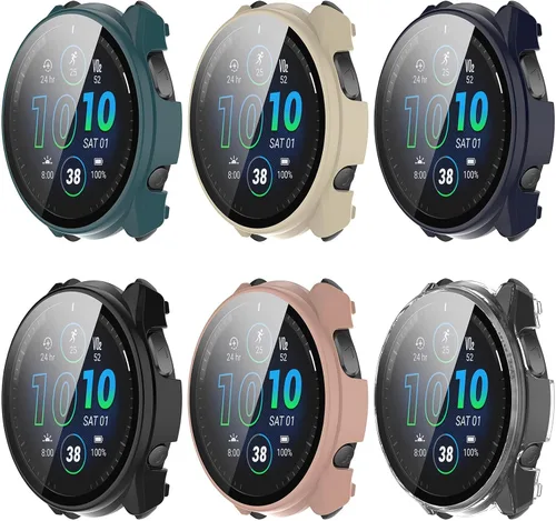 Vista 11 de FitTurn Compatible con Garmin Forerunner 965 - Funda protectora de pantalla de repuesto para PC, delgada, cobertura completa 3D, protector