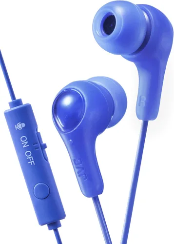 Vista 2 de JVC Gumy Gamer, auriculares intrauditivos con micrófono, control remoto e interruptor de silencio para juegos y chatear, sonido potente, ajuste