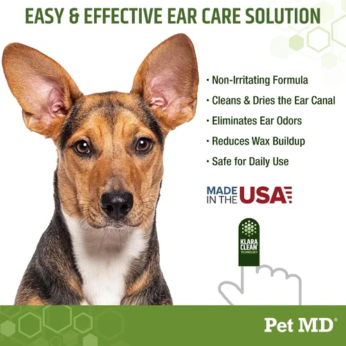Vista 3 de Pet MD - Toallitas para orejas de perro, con eucalipto y aloe vera para perros, 50