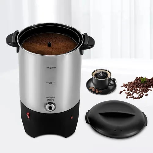 Vista 2 de Urna de café, 5.2L/1.37 galones de temperatura de acero inoxidable ajustable cafetera comercial cafetera de percolado con dispensador de bebidas