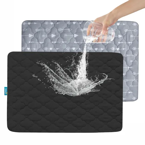Vista 23 de Sábana impermeable para Pack 'n Play acolchada, protector de sábana de 39 x 27 pulgadas, compatible con colchones para bebés plegables y cunas
