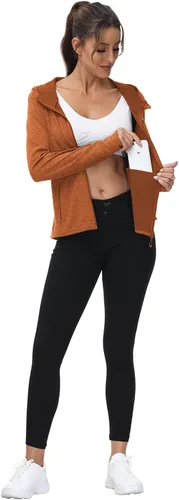 Vista 6 de TBMPOY Chaquetas con capucha y protección solar UPF 50+ para mujer, ligeras, de manga larga, para senderismo, exteriores, con cremallera completa