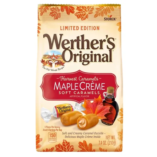 Vista 6 de Caramelos suaves de Maple Creme, caramelos de otoño envueltos individualmente a granel, 7.4 onzas cada uno (paquete de 3)
