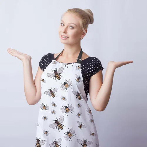 Vista 3 de Delantales divertidos para adultos y hombres, diseño de abeja grande, pequeño, divertido para insectos, para cocina, restaurante, barbacoa, pintura
