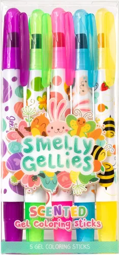 Vista 9 de Holiday Smelly Gellies – Palitos de colores en gel con purpurina patentada, crayones y resaltadores – 5 unidades – Regalos para niños, relleno