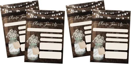 Vista 10 de Your Main Event Prints 20 invitaciones de barril de madera rústica estilo 5x7 invitaciones para bodas, despedidas de soltera, baby shower