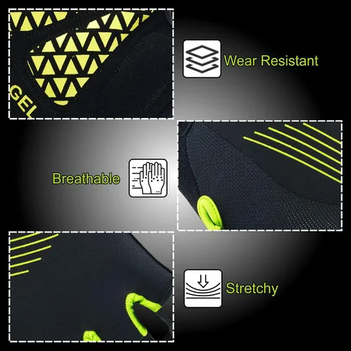 Vista 6 de JAUNTY Guantes de ciclismo para hombre, con relleno de gel de medio dedo, guantes de bicicleta para hombre, que absorben los golpes
