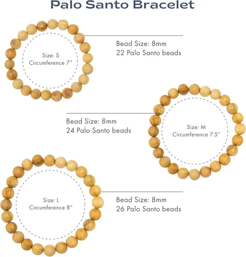 Vista 7 de Luna Sundara Pulsera Palo Santo y Huayruro hecha a mano en Perú altamente aromática y espiritualmente limpiadora