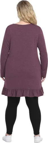 Vista 5 de Shiaili Túnica larga de talla grande para mujer, camisas con dobladillo con volantes para leggings