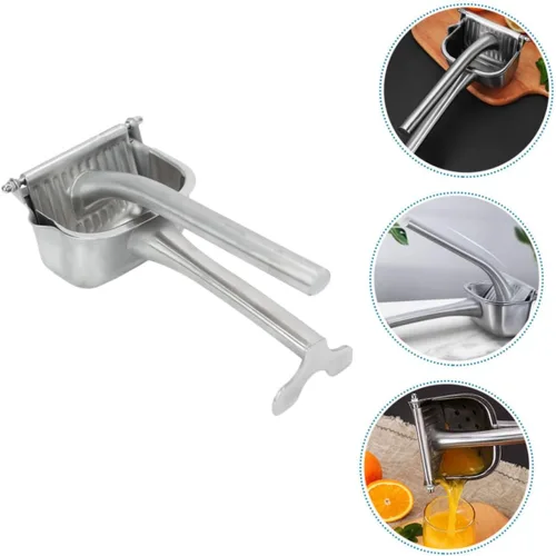 Vista 5 de VICASKY Exprimidor manual de frutas de acero inoxidable para la cocina del hogar, exprimidor de cítricos fácil de apretar, práctico extractor