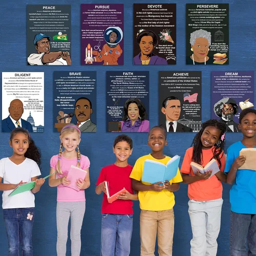 Vista 7 de 9 pósteres negros de historia afroamericana, arte inspirador de pared de 16 x 11 pulgadas para escuela secundaria y secundaria, biblioteca, oficina