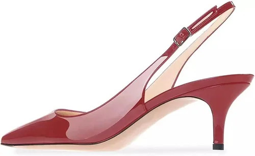 Vista 2 de Axellion Sandalias para mujer, tacón de gatito, zapatos puntiagudos, sandalias sin cordones para vestir
