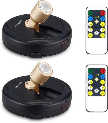 Vista 14 de Focos que funcionan con pilas, luz de imagen inalámbrica, iluminación de acento regulable, luces LED inalámbricas, luces adhesivas con control