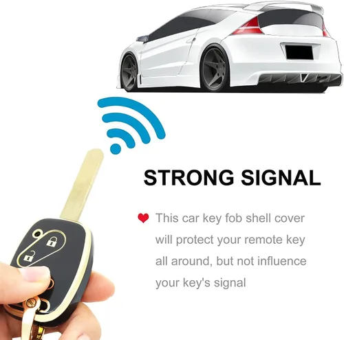 Vista 4 de Funda para llavero Honda con llavero de TPU suave para llave de automóvil, compatible con Honda Accord/Civic/CR-V/Fit/Odyssey/Pilot/Ridgeline/CR-Z