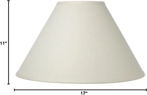 Vista 2 de Cal Lighting SH-8108/17-OW - Pantalla vertical básica de lino Coolie con tapa dura, color blanco roto