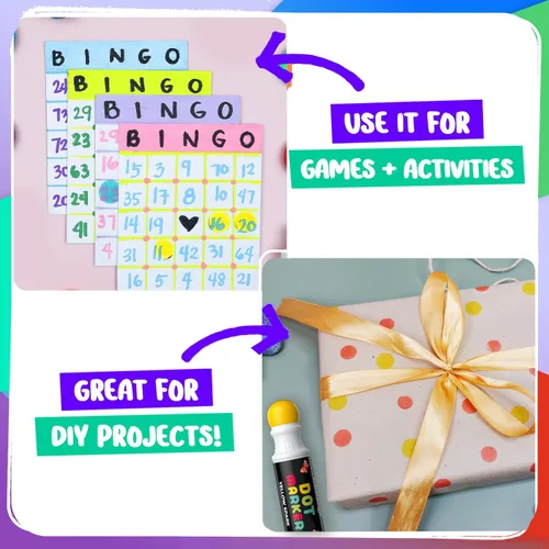 Vista 8 de Chalkola 6 Marcadores de Puntos Lavables para Niños Pequeños de 1 a 3 años Rotuladores de Bingo No Tóxicos para Niños Pequeños de 2 a 4 años