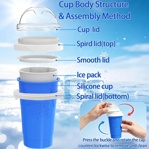 Vista 5 de Vasos para hacer granizados de 16.9 fl oz, 3 unidades, con tapa y pajita