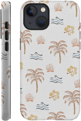 Vista 12 de Funda compatible con iPhone 11, resistente a arañazos, funda híbrida de 2 capas con carcasa dura, diseño de cocoteros de playa de verano
